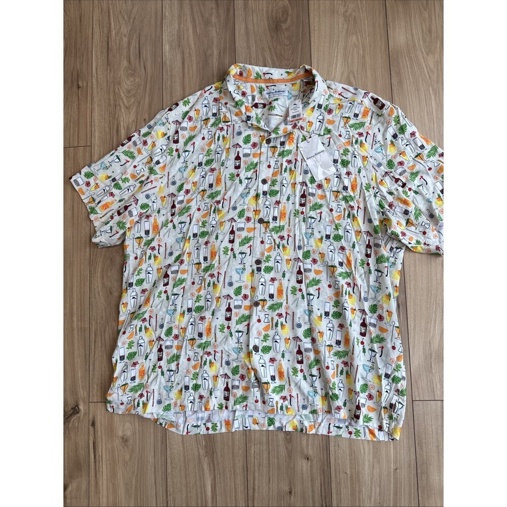 Tommy Bahama Shirt "The Veracruz Cay Lemon Lounge" Men's XXXL Foggy Dew NEW